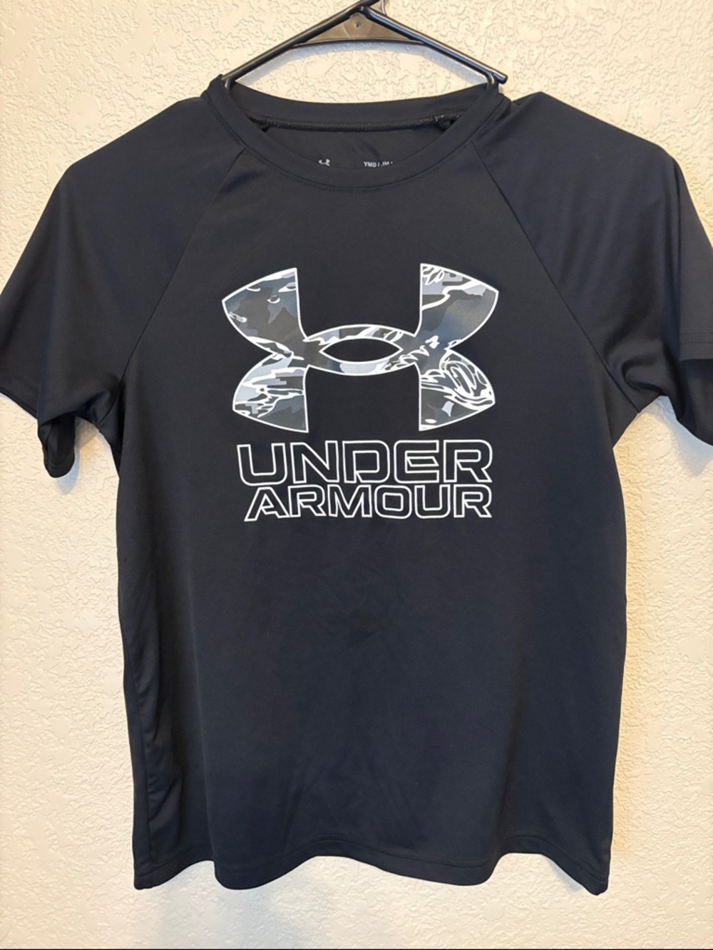 Under Armour Black Tee with Gray Camo Logo